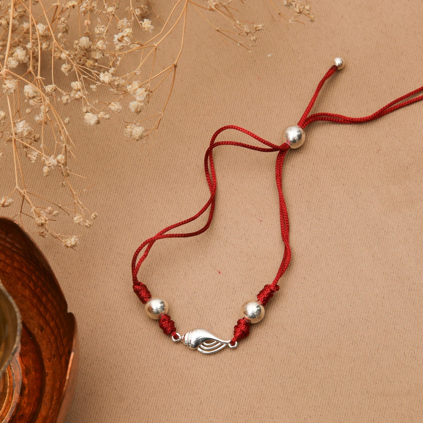 Divya Shankh Silver Rakhi