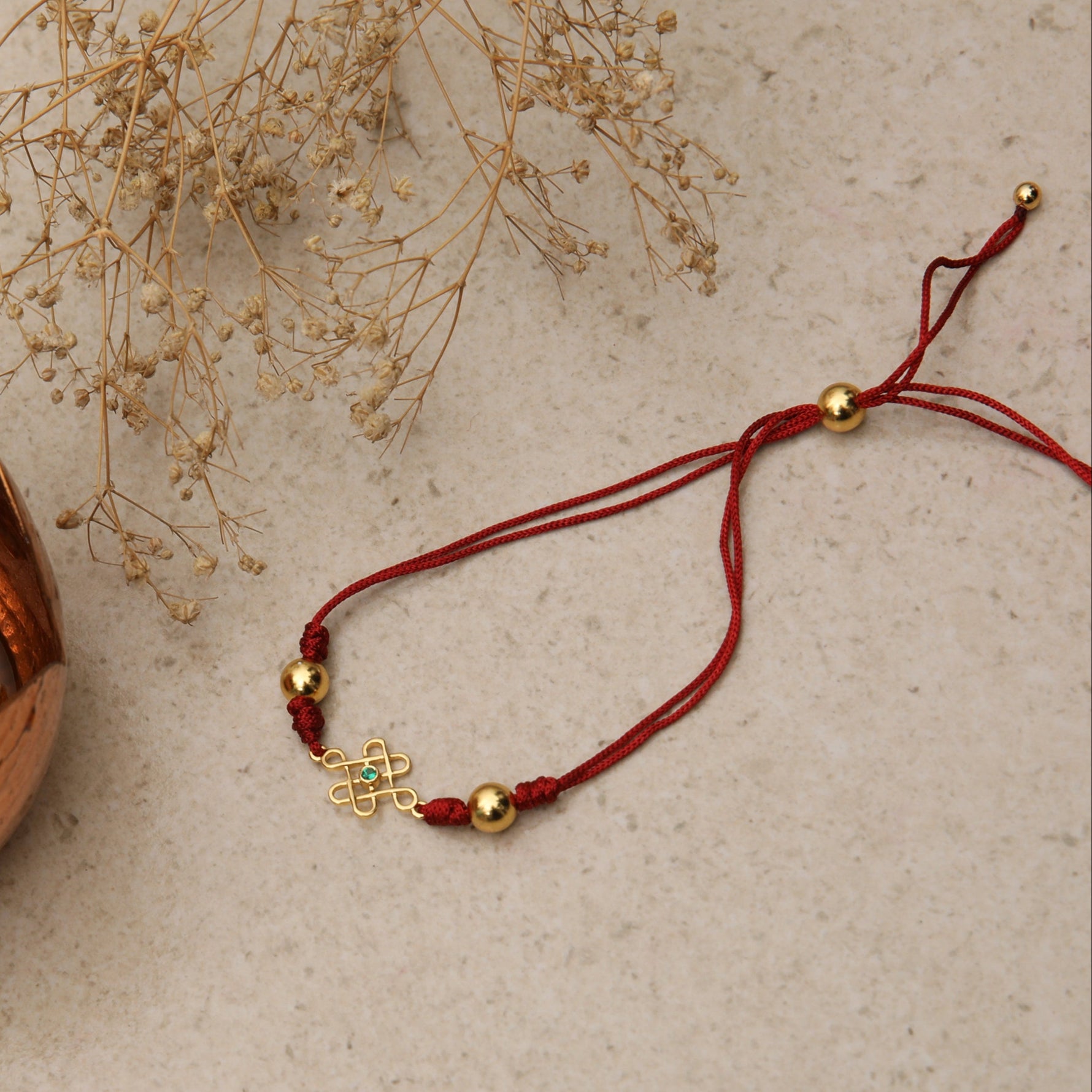Mandala Gold Plated Silver Rakhi