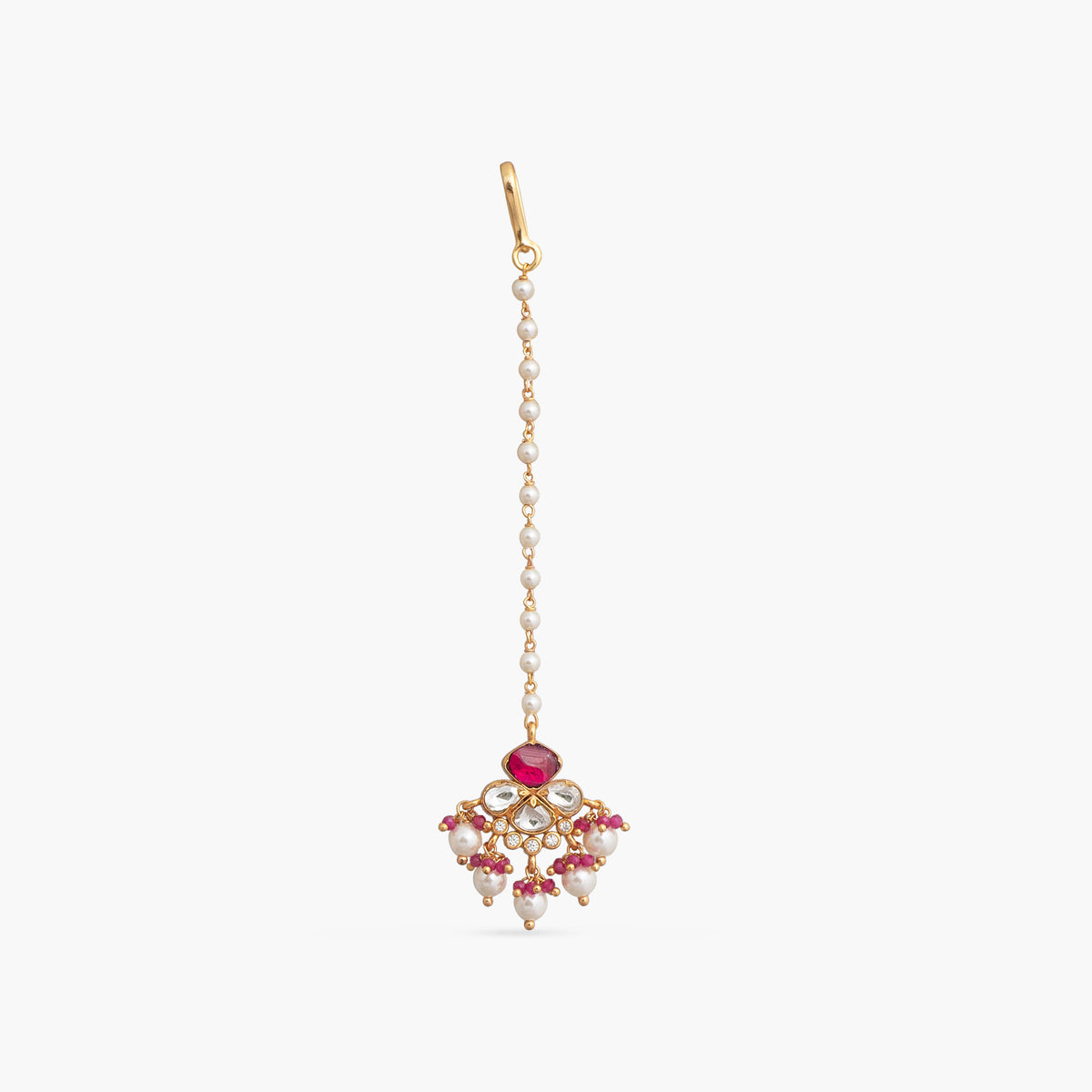 Janvi Pearl Jadau Silver Maang Tikka