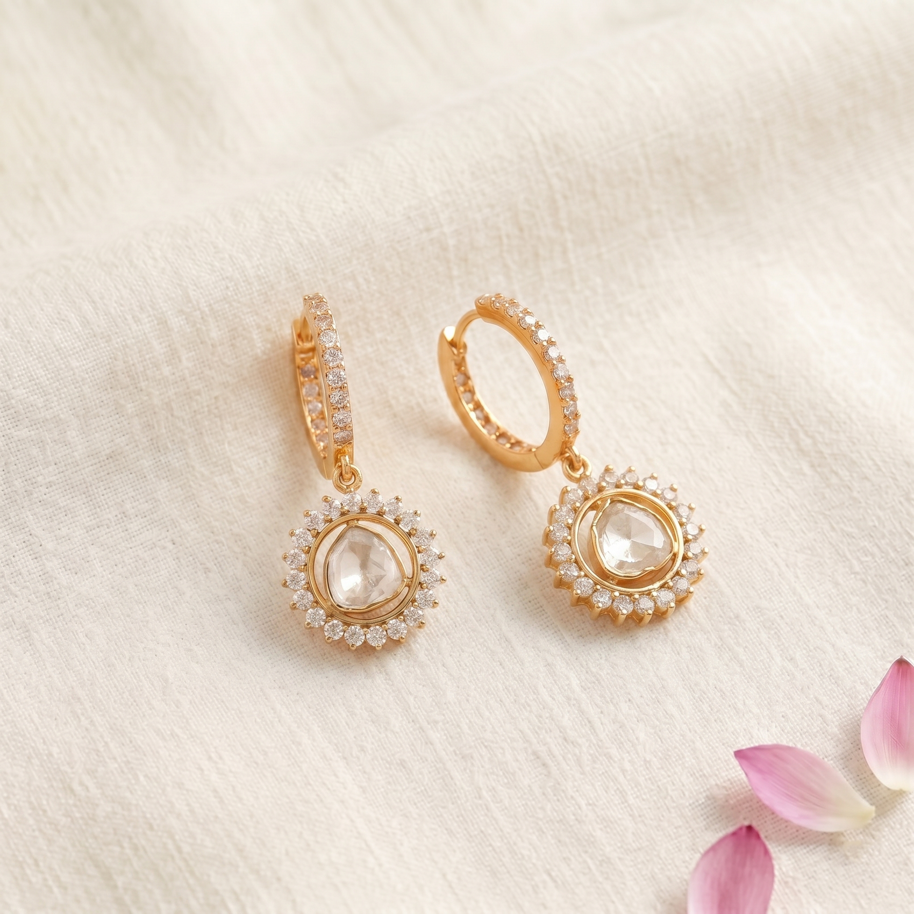 Anika Moissanite Silver Hoop Earrings