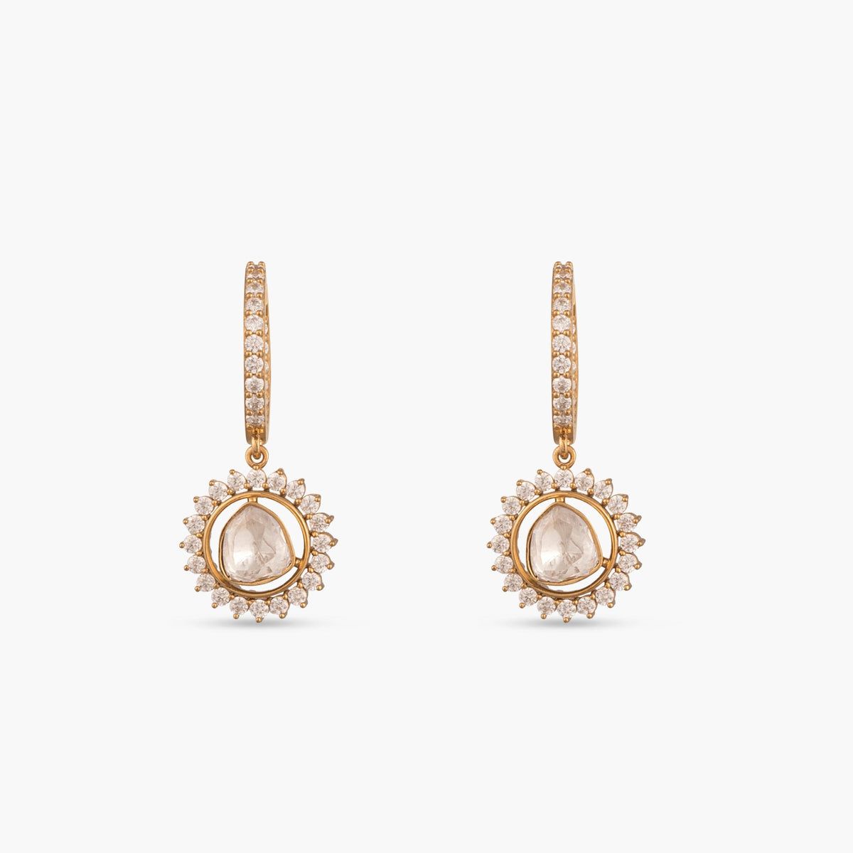 Anika Moissanite Silver Hoop Earrings