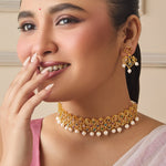 Saanvi CZ Silver Choker Set