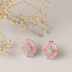 Earrings Pink Floral CZ Stud Earrings