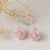 Pink Floral CZ Stud Earrings