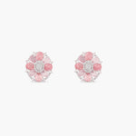Earrings Pink Floral CZ Stud Earrings