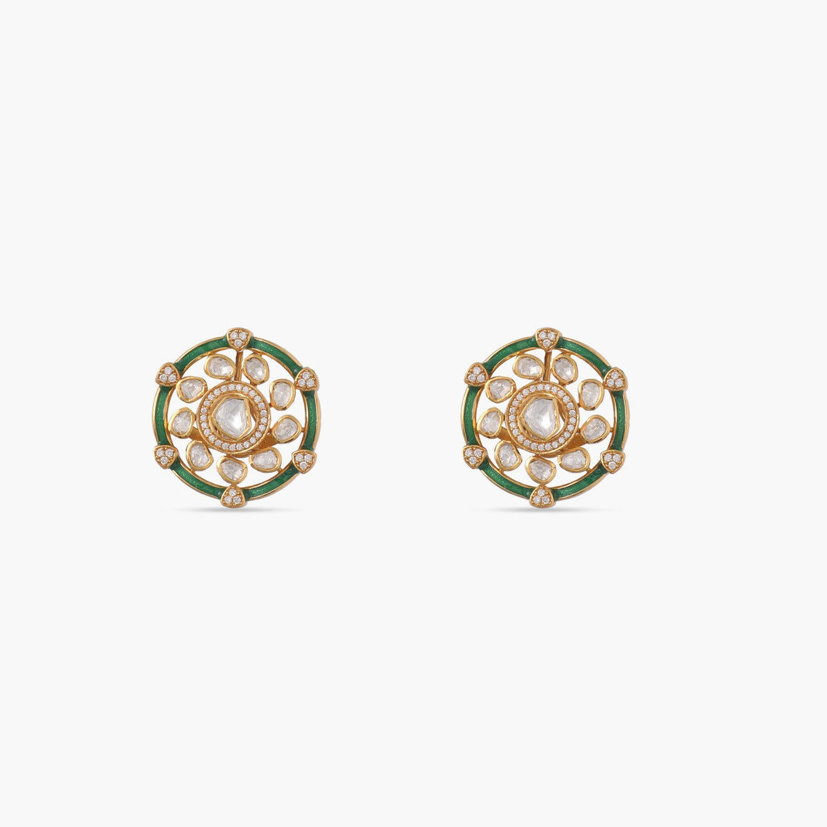 Timeless Moissanite Green Halo Stud Earrings