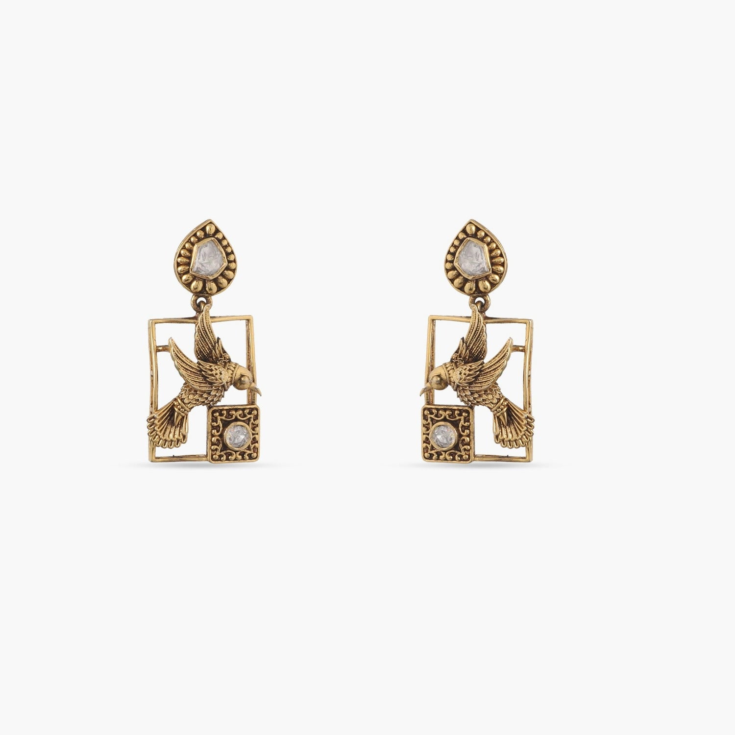 Earrings Whimsical Avian Moissanite Drops