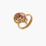 Finger Ring Peacock Jadau Silver Finger Ring