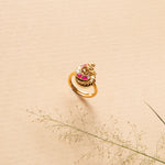 Finger Ring Peacock Jadau Silver Finger Ring
