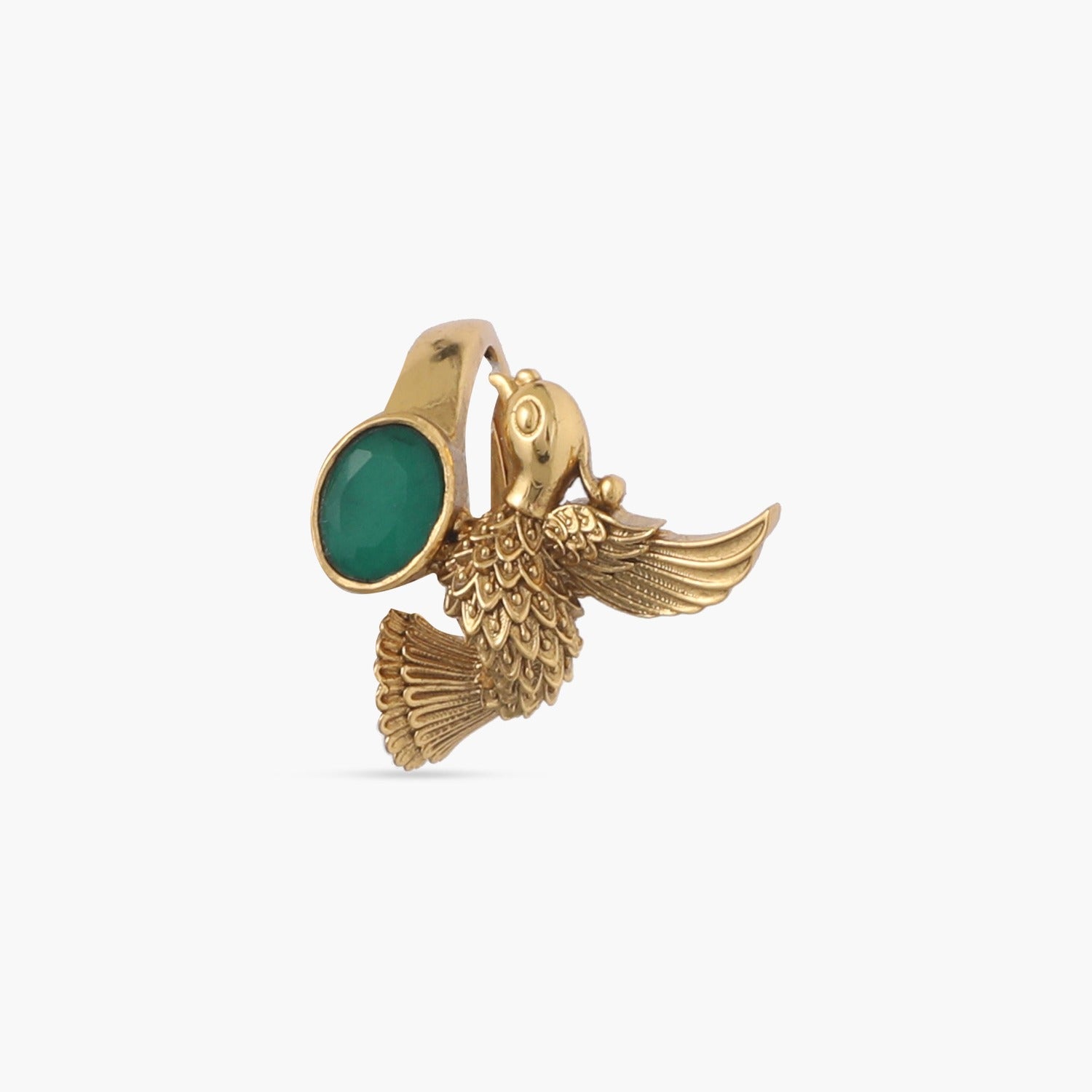 Finger Ring Vihangana Antique Gold Finish Silver Finger Ring