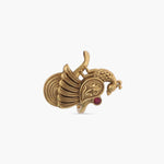 Finger Ring Feathered Charm Antique Gold Finish Silver Finger Ring