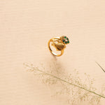 Finger Ring Meena Kavya Antique Gold Finish Silver Finger Ring
