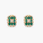 Earrings Square Floral CZ Silver Stud Earrings