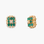 Earrings Square Floral CZ Silver Stud Earrings