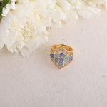 Simple Floral CZ Silver Finger Ring