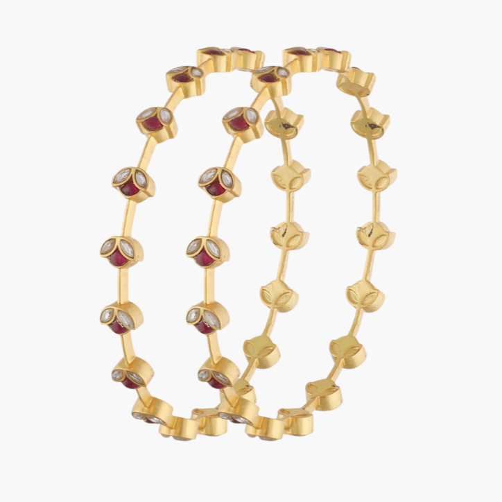 Bangles Irya Delicate Jadau Silver Bangles