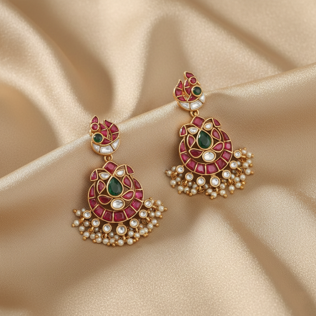 Earrings Pearl Floral Silver Drop Earrings