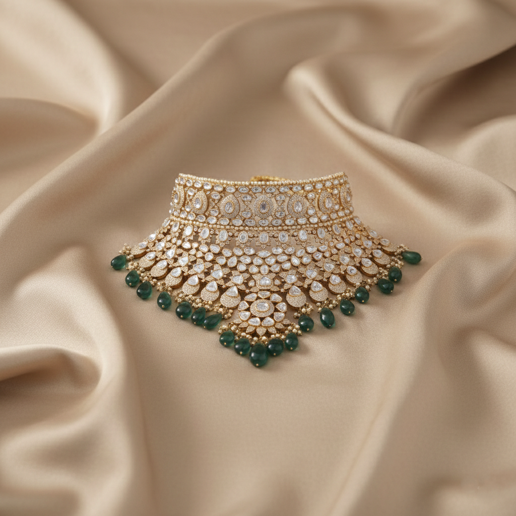 Rasika Grandeur Moissanite Silver Choker