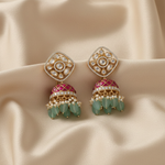 Earrings Rasika Moissanite Kempu Elegant Silver Jhumki Earrings