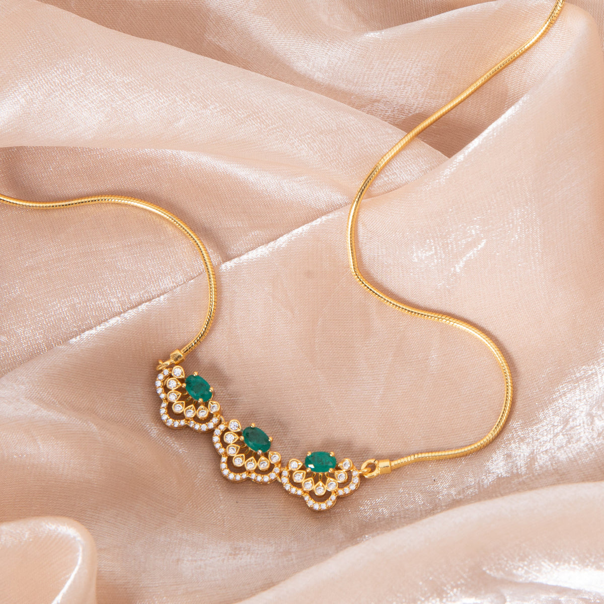 Lina CZ Silver Pendant Necklace
