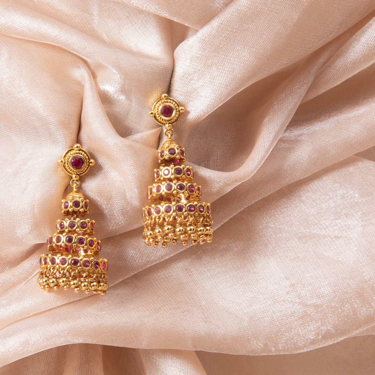 Earrings Chandrika Antique Silver Jhumka Earrings