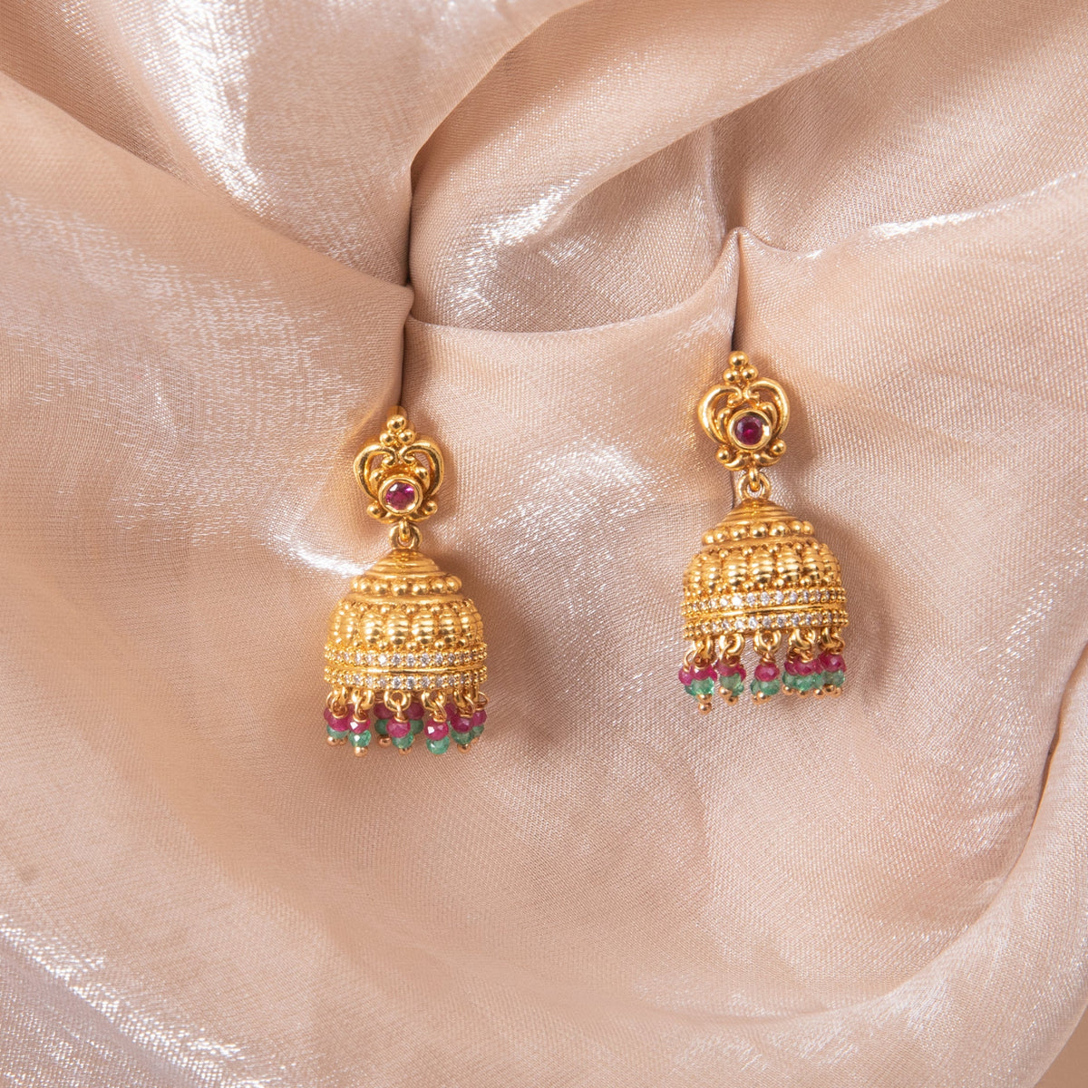 Lalitha Antique Silver Jhumka Earrings