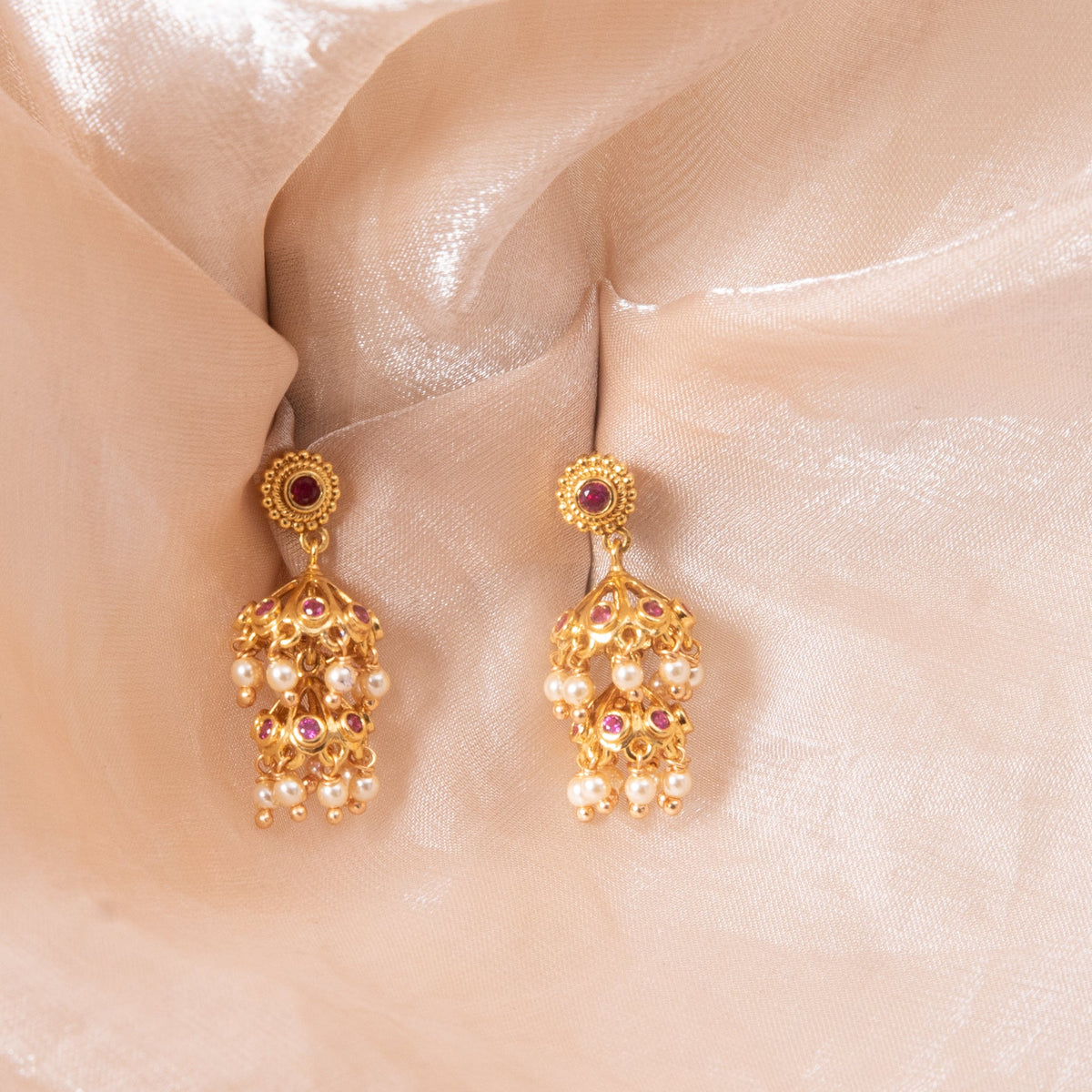 Earrings Madhavi Antique Silver Jhumka Earrings