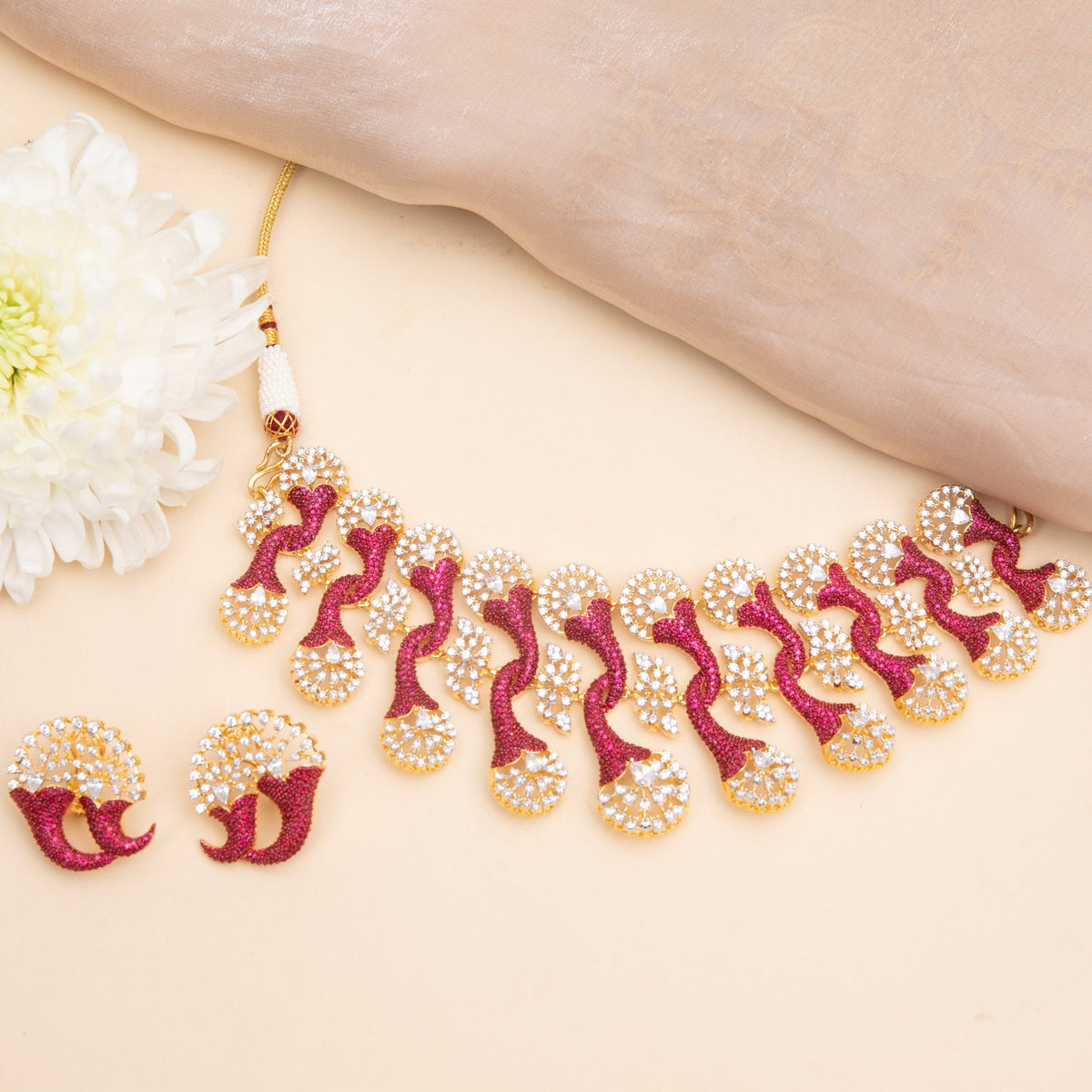 Choker Naia CZ Silver Choker Set