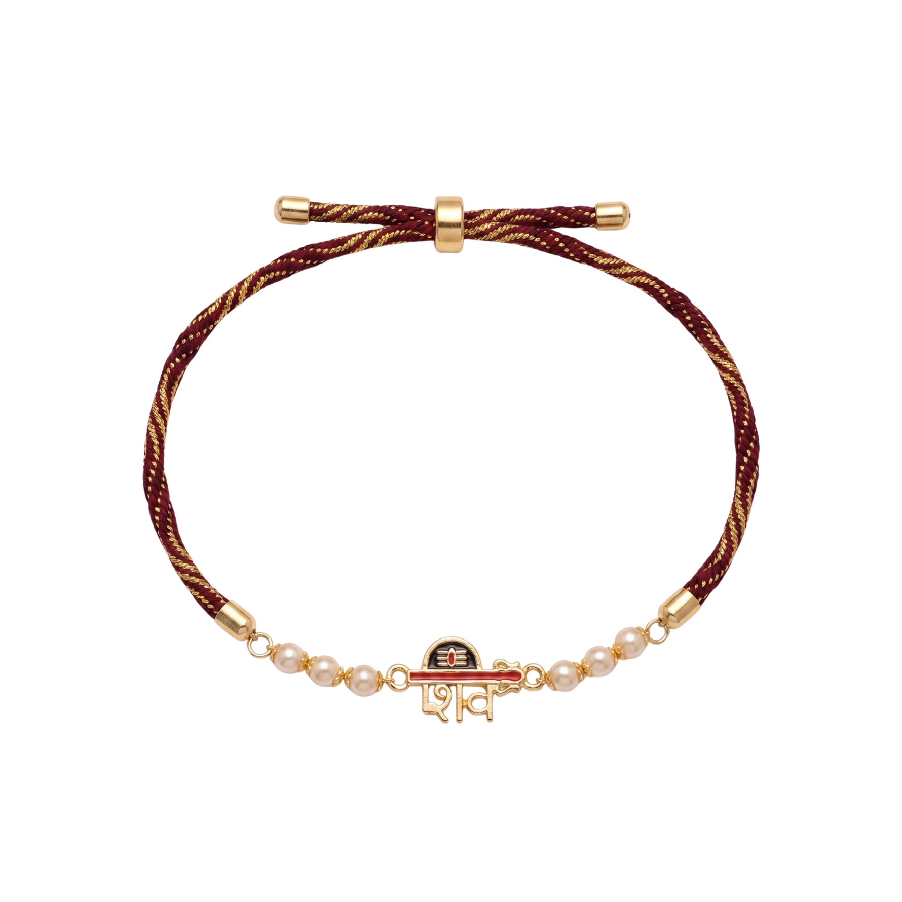 Shiv Gold Plated Silver Rakhi
