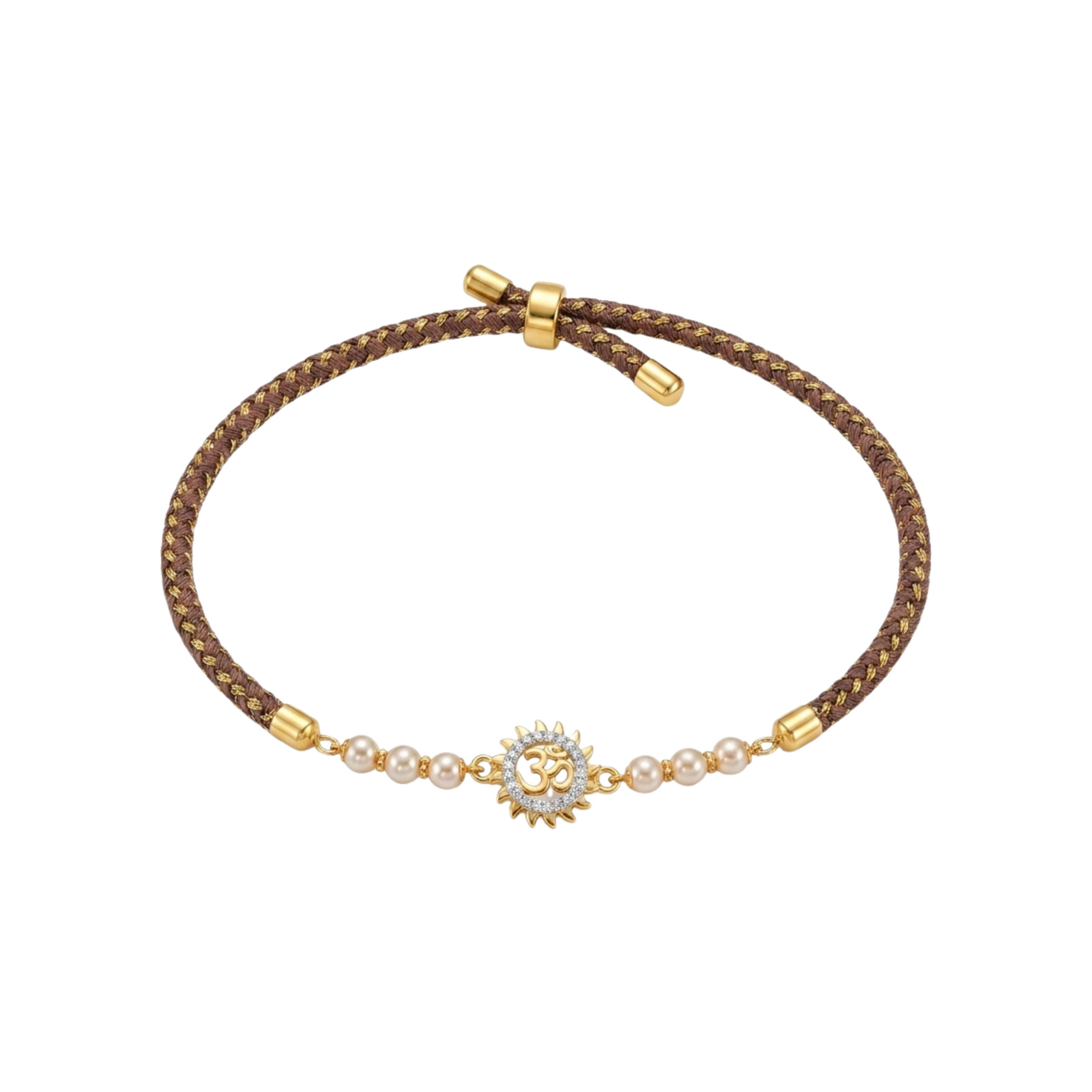 Om Kiran Gold Plated Silver Rakhi
