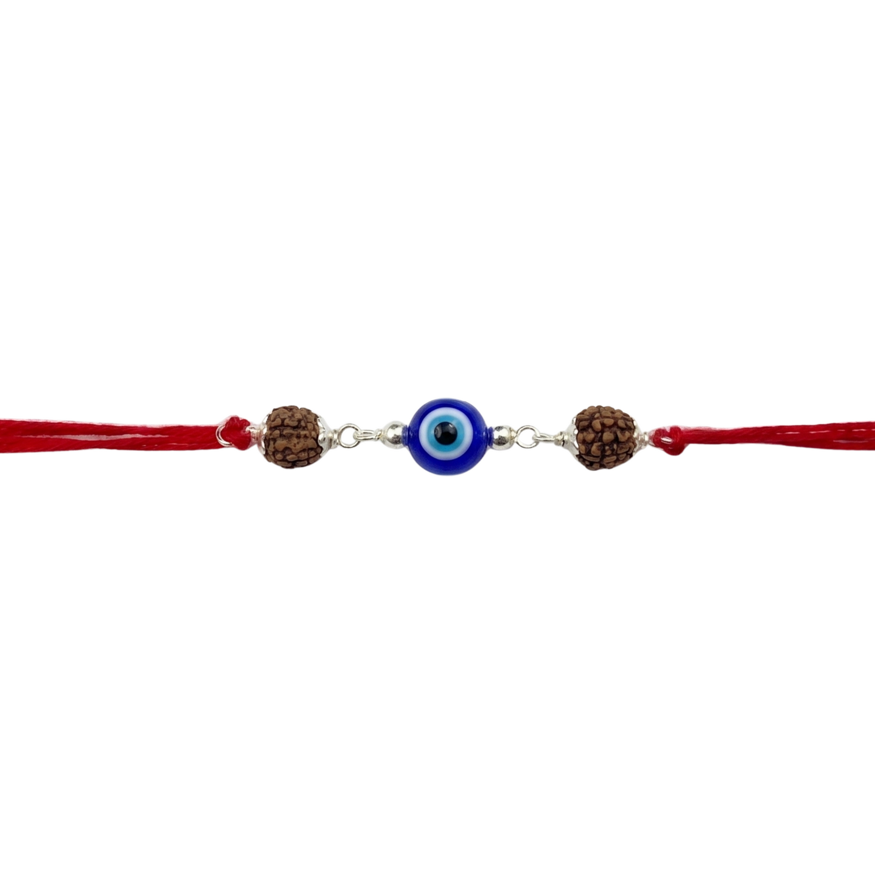 Trinetra Rudraksha Silver Rakhi