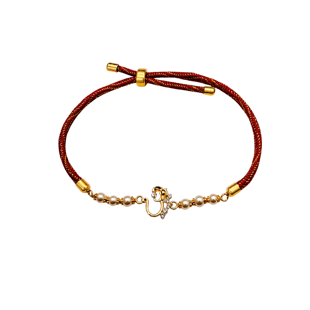 Ornate Om Gold Plated Silver Rakhi