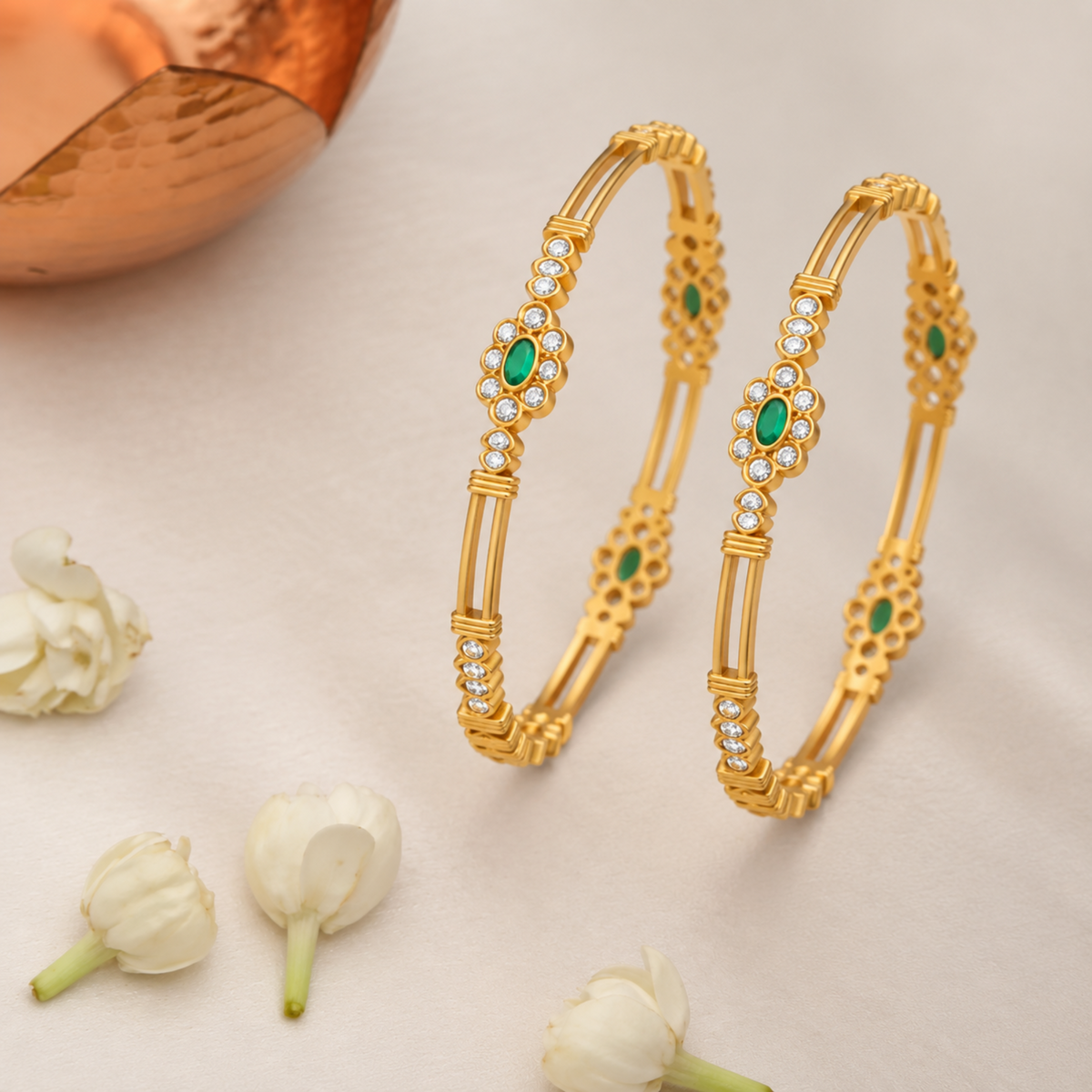 Myra CZ Silver Bangles