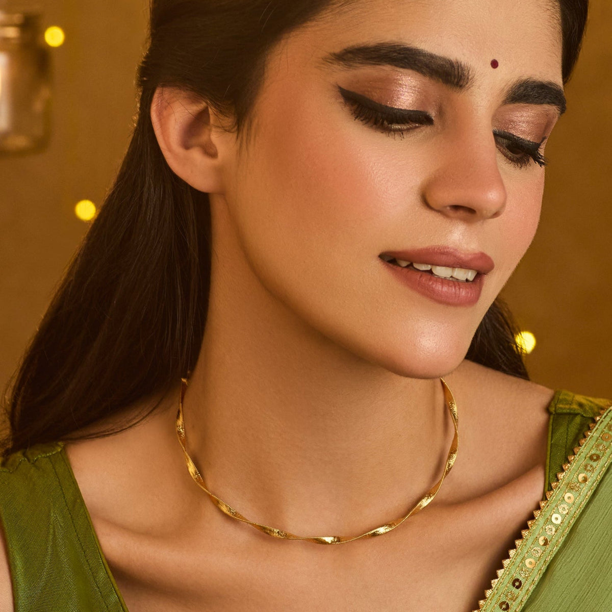 Wavy Silver Cuff Necklace