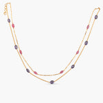 Isha Beaded Layered Silver Necklace