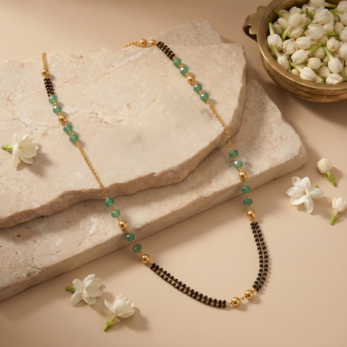 Suniti Beaded Silver Mangalsutra