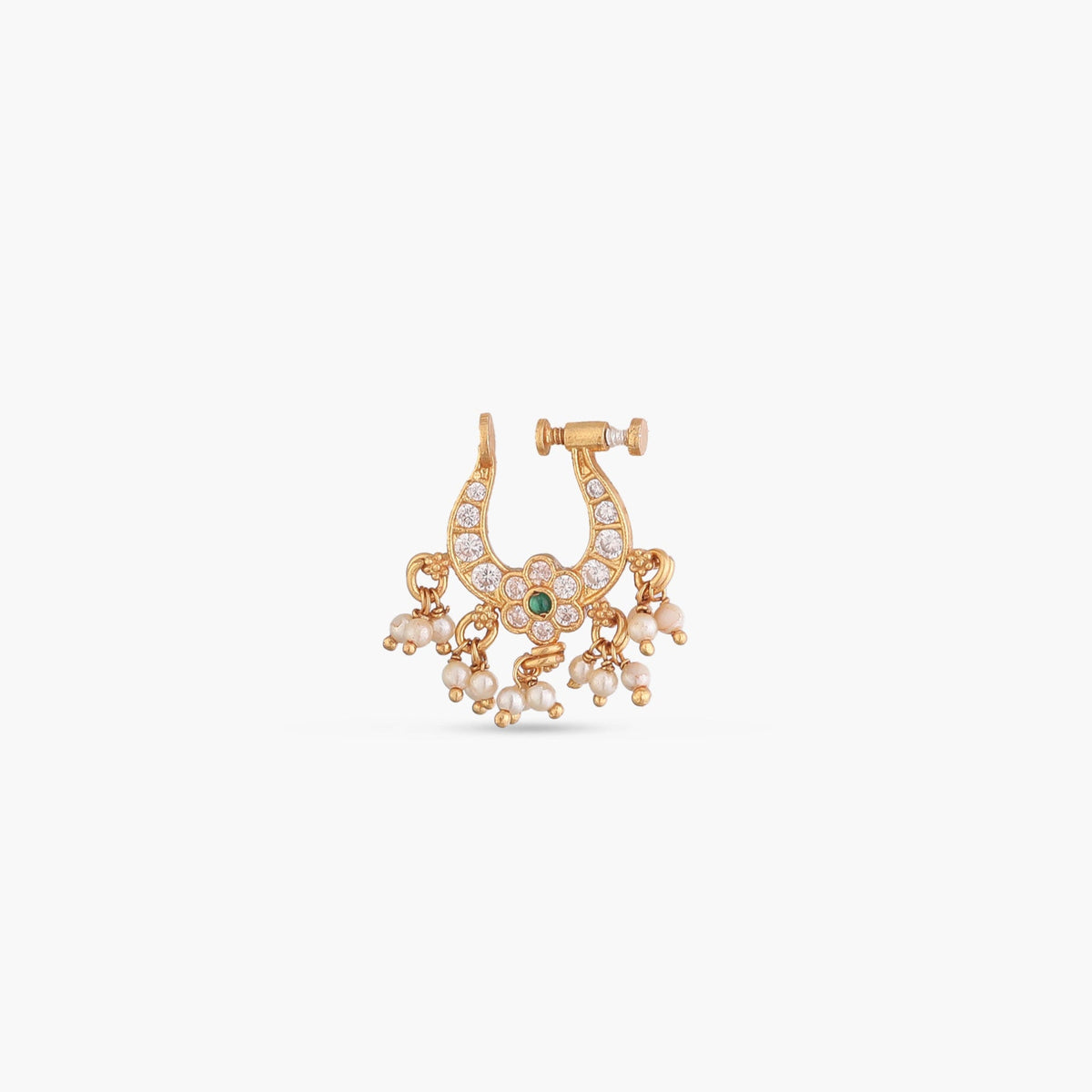 Akanksha Jadau Silver Nose Ring