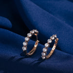 Earrings CZ Crescent Silver Hoop Earrings
