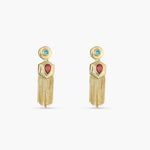 Earrings Fringe Scarlet Edge Gold Plated Silver Drop Earrings