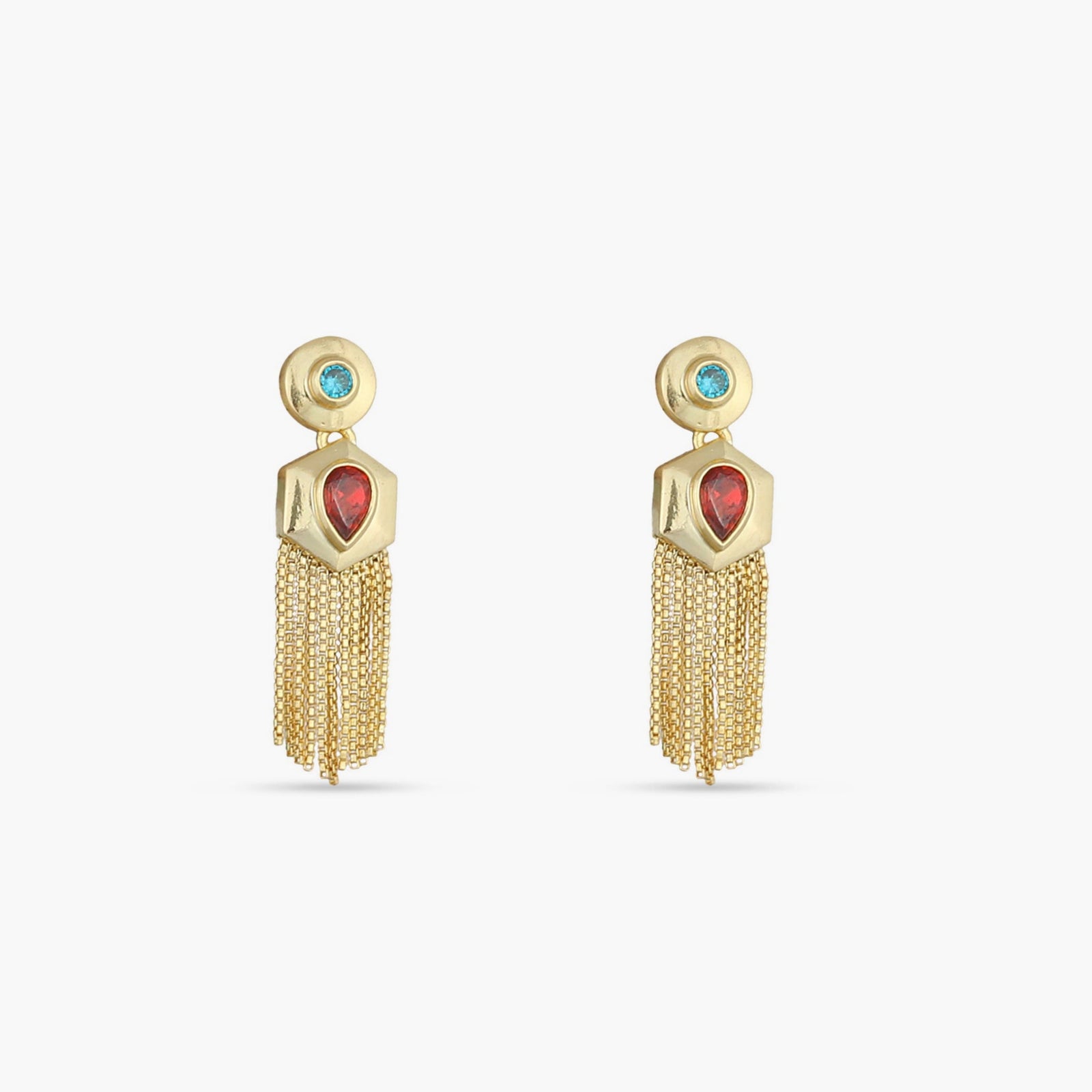 Fringe Scarlet Edge Gold Plated Silver Drop Earrings