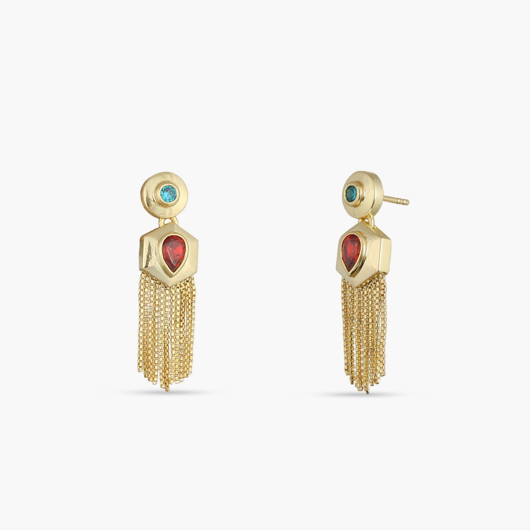 Earrings Fringe Scarlet Edge Gold Plated Silver Drop Earrings