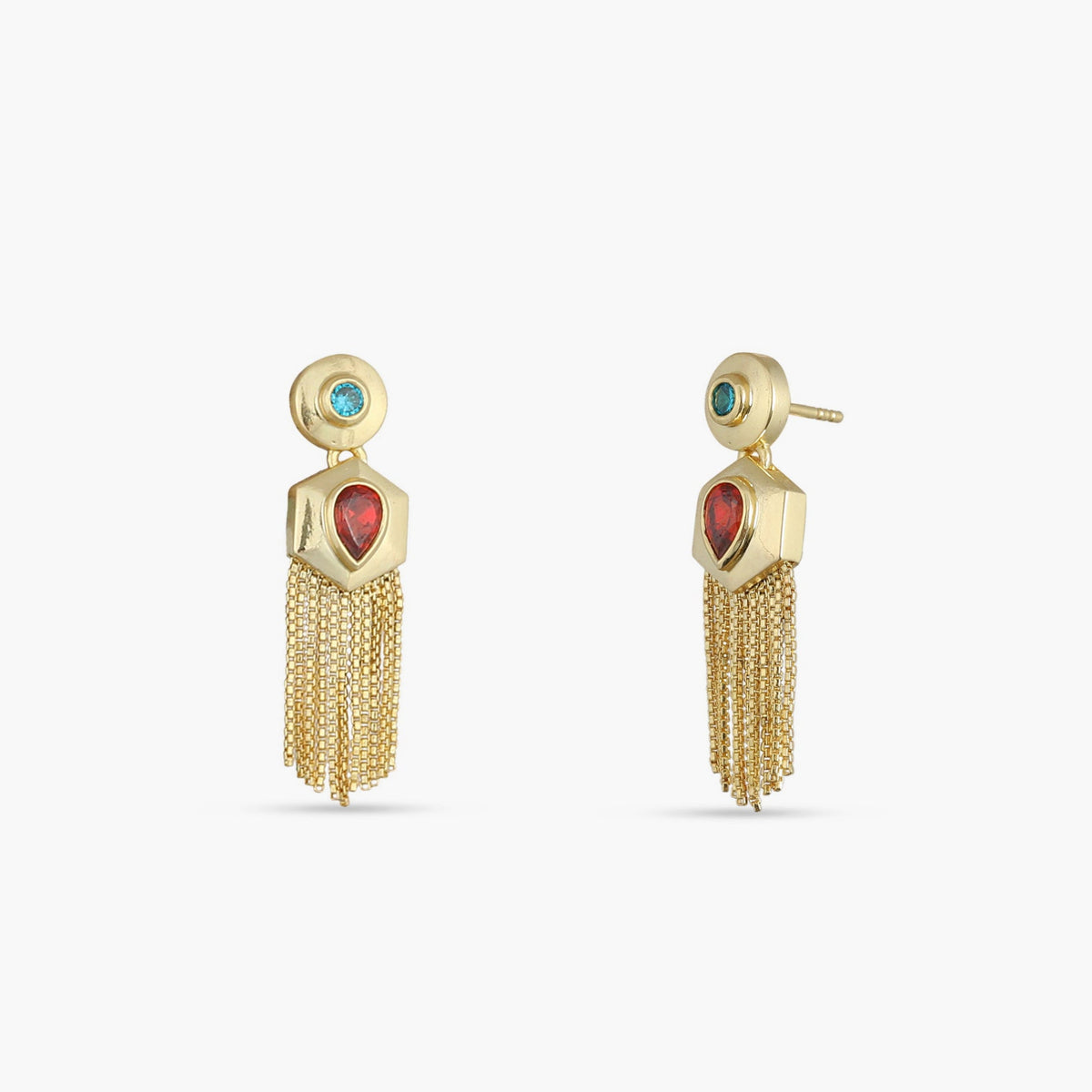 Fringe Scarlet Edge Gold Plated Silver Drop Earrings
