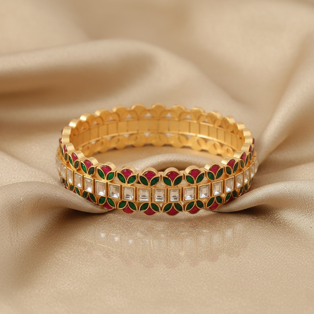 Bangles Sahi Kempu Jadau Silver Bangles