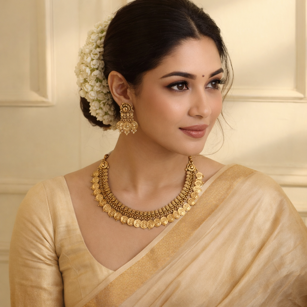 Necklaces Samridhi Antique Nakshi Silver Necklace