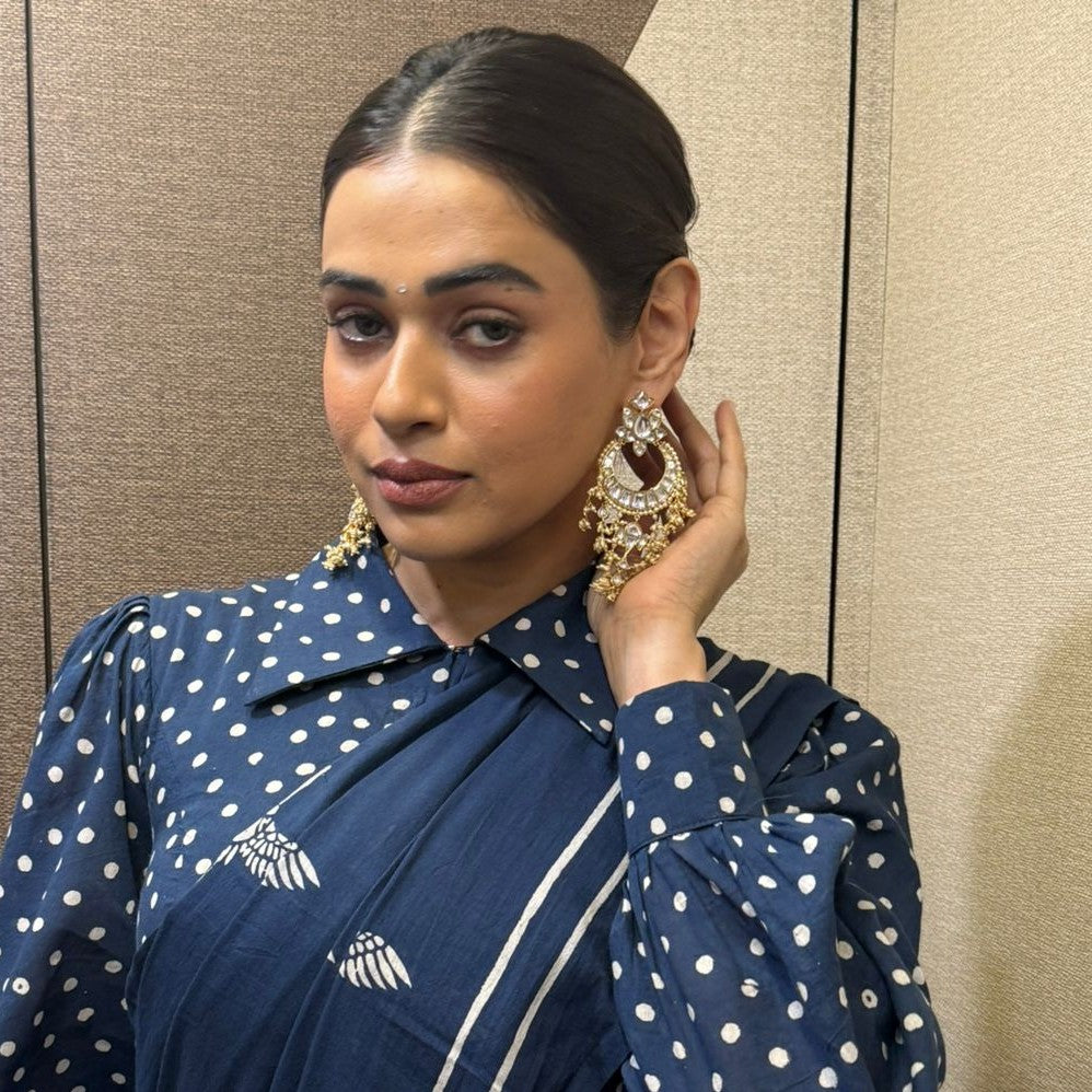 Earrings Sheva Jadau Silver Chandbali Earrings