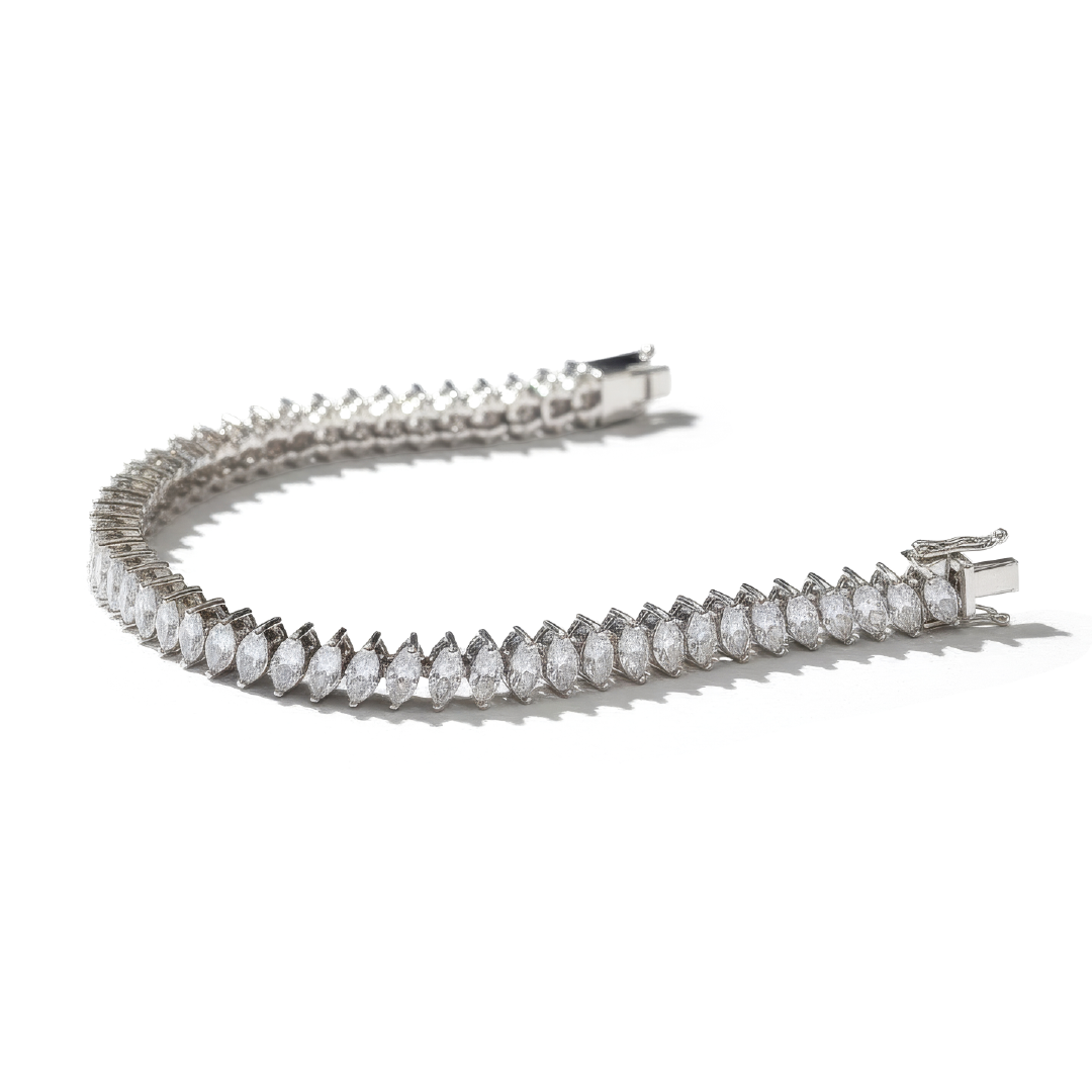 Marquis Radiance CZ Silver Tennis Bracelet