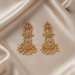 Earrings Swara Three Layer Floral Silver Drop Earrings