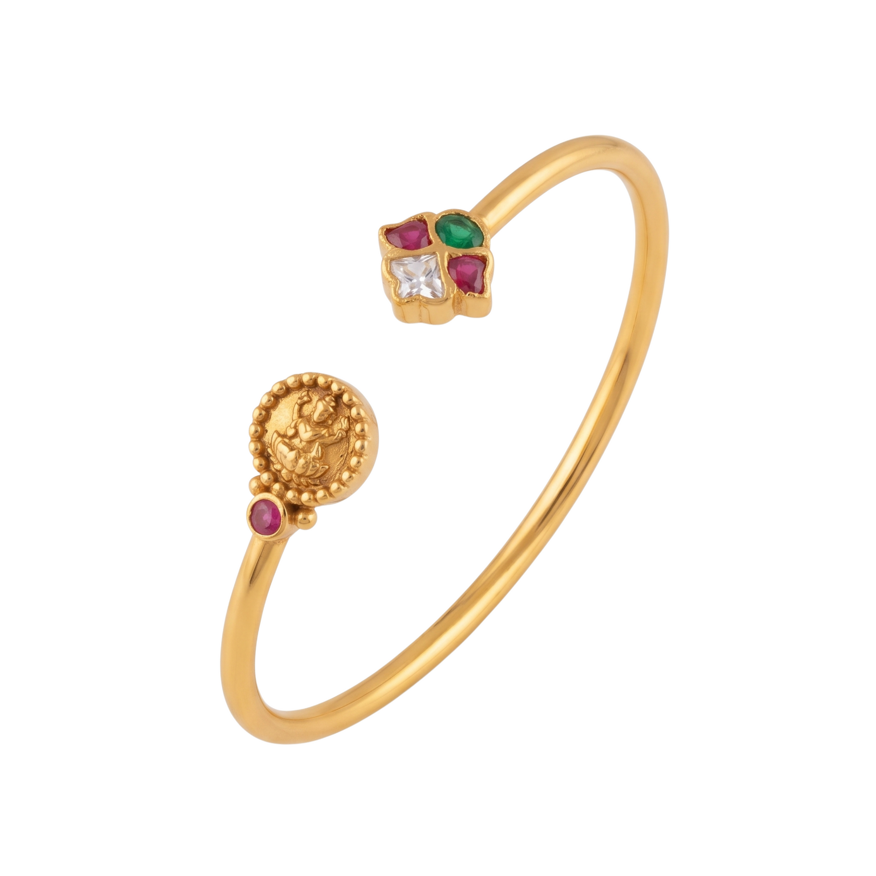 Kaveri Coin Multi-Stone Silver Bracelet