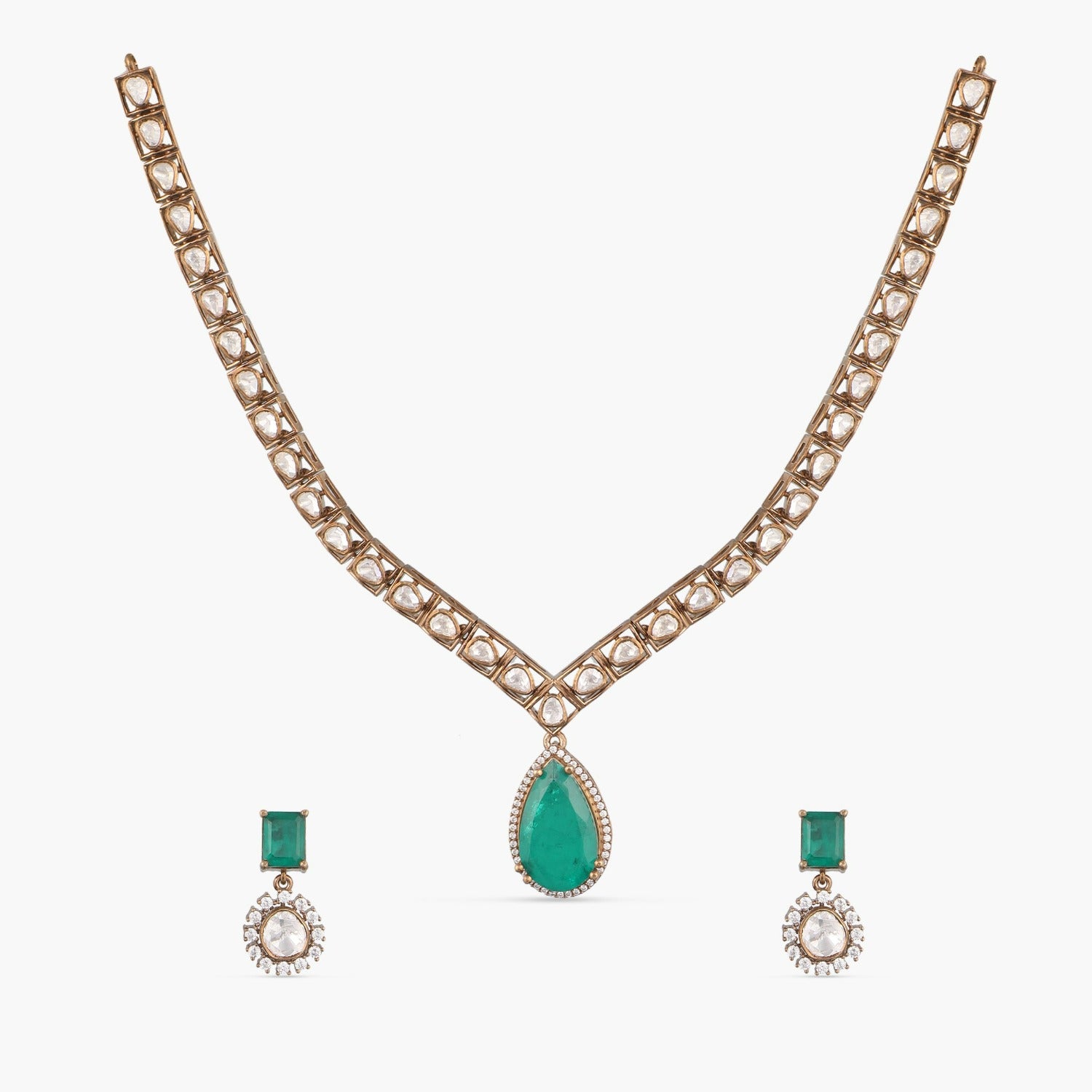 Necklaces Modern Moissanite Silver Necklace Set