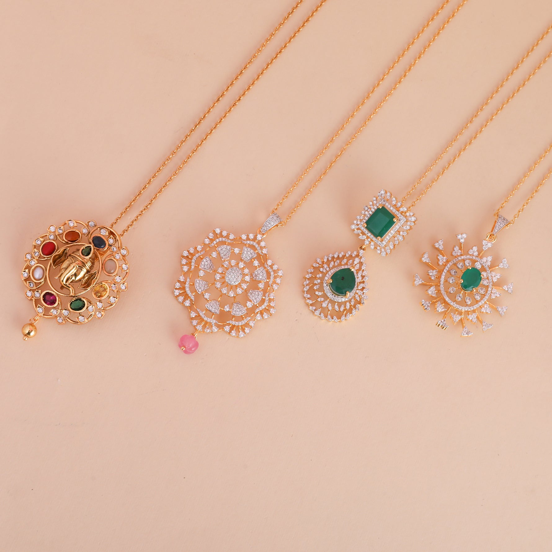 Pendants Verda CZ Silver Pendant Set